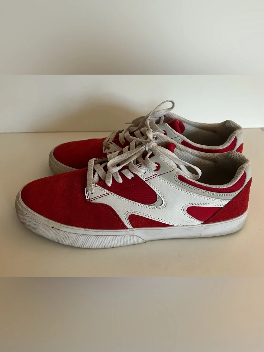 DC Kalis Vulc Men’s Red and White Skate Sneakers